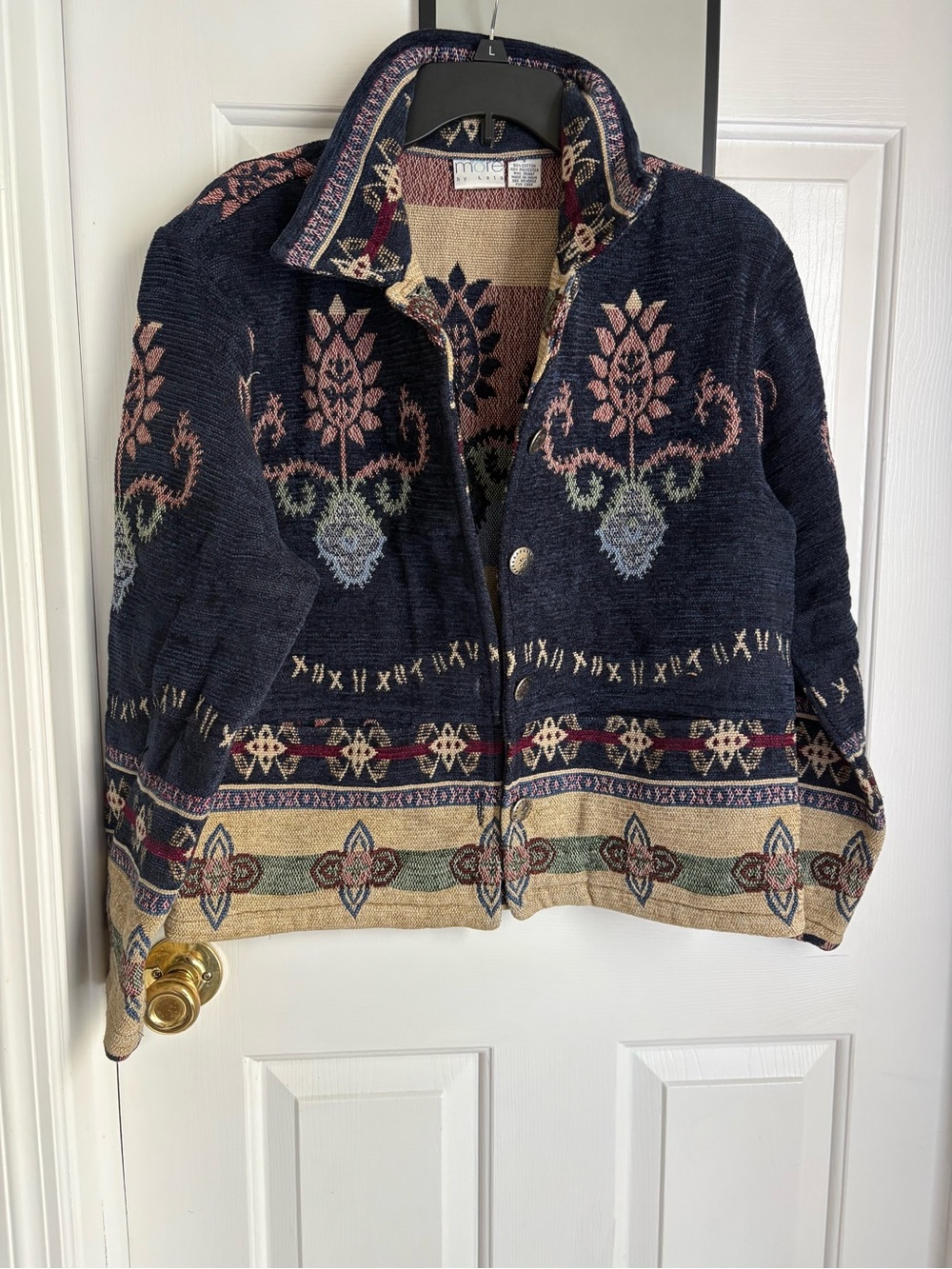 SouthWestern Navy Patterned Wool Blend Jacket
